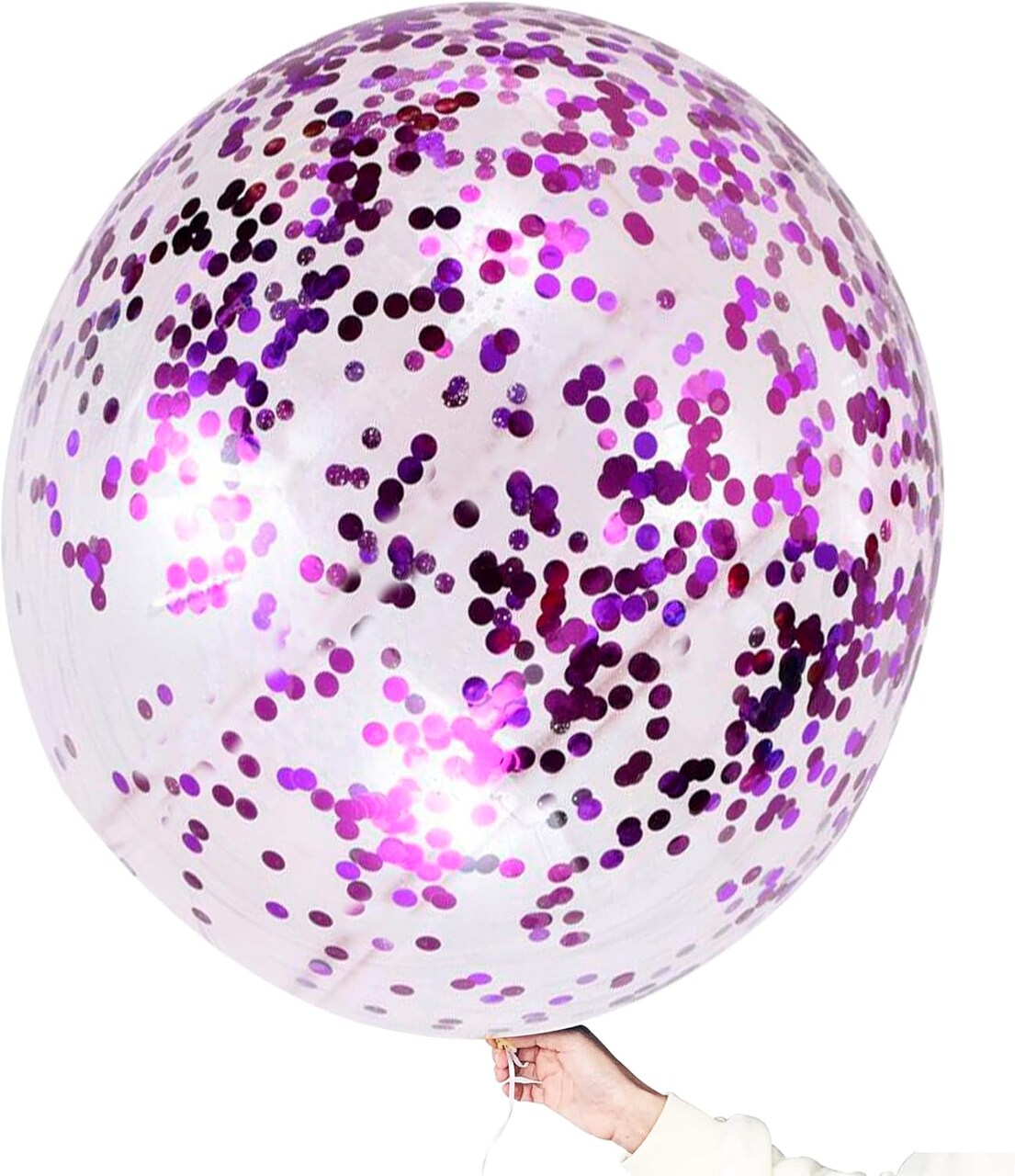36 Inch 6 Pcs Jumbo Latex Purple Glitter Confetti,Purple Confetti Balloons,